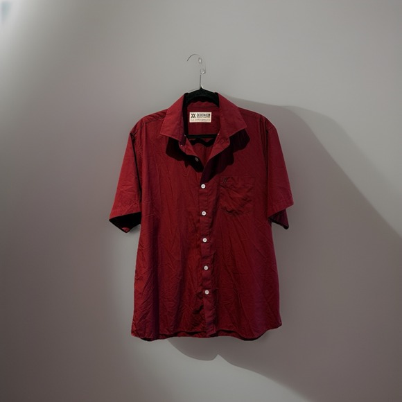 Dixxon Performance Bamboo Series Short Sleeve Button Up Shirt Maroon‎ XL - Picture 1 of 12